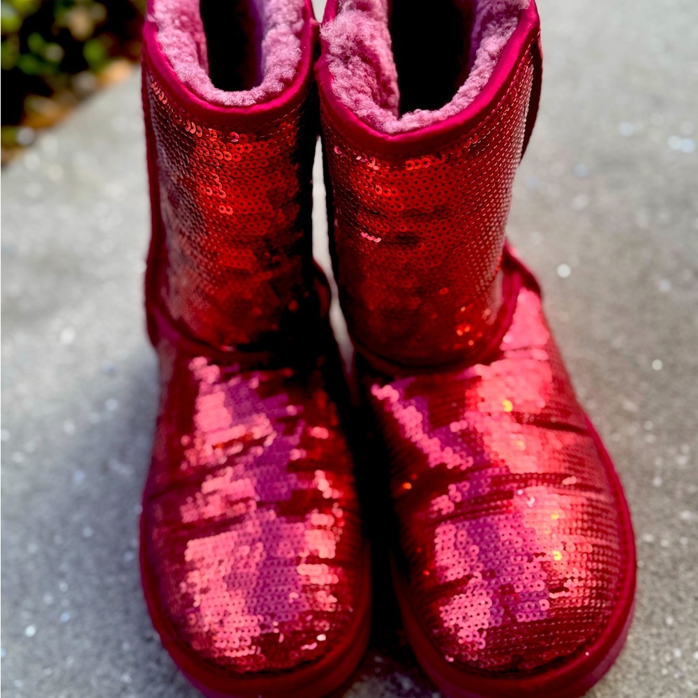 UGG Australia Sequin Sheepskin Boots Red